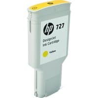 HP 727 yellow ink cartridge with white body, yellow top, and HP logo.