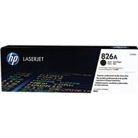 Black HP 826A toner cartridge box with colorful text design and HP logo.
