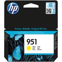 HP 951 Yellow Ink Cartridge in black packaging with blue butterflies and HP logo.