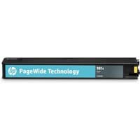 Black HP 981A cyan ink cartridge with blue label and PageWide Technology branding.