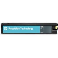 HP 981X cyan ink cartridge, rectangular black casing with blue label, PageWide Technology branding.
