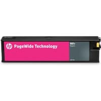 HP 981Y magenta ink cartridge, black casing, pink label with PageWide Technology branding.