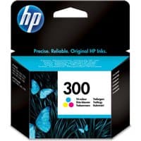 HP No. 300 Tri-colour Ink Cartridge in black box with blue accents and butterfly design.