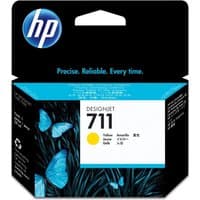 HP No. 711 Yellow Ink Cartridge 3 Pack, black box with blue butterflies and HP logo.