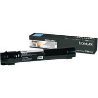 Black Lexmark X950X2KG toner cartridge with rectangular box, featuring brand logo and product details.
