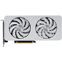 White Palit GeForce RTX 5060 Ti graphics card with dual fans and sleek design, featuring 16 GB GDDR7 memory.