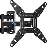 Black PERLESMITH TV wall bracket with swivel tilt extend arms, fits 13-42 inch TVs, VESA 200x200mm.