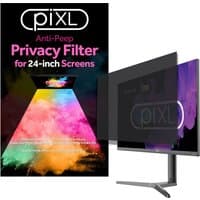 piXL 24" Monitor Privacy Screen Filter with anti-peep technology, black frame, fits 24-inch screens.