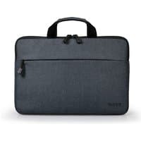 Grey Port Designs BELIZE 15.6" sleeve case with black handles, front zipper pocket, and subtle logo.