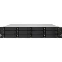 Black QNAP TS-1232PXU-RP NAS Rack, 2U, with multiple drive bays, Annapurna Labs AL324, 4 GB DDR4, no storage included.