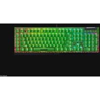 Razer BlackWidow V4 X keyboard, green backlit keys, black frame, USB, QWERTY layout, US English.