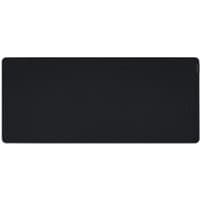 XXL black gaming mouse pad with subtle green Razer logo in corner, smooth texture, rectangular shape.