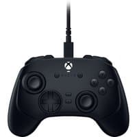 Black Razer Wolverine V3 gamepad with USB cable, dual analog sticks, D-pad, and multiple buttons for PC, Xbox Series S/X.