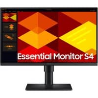 Samsung 22" S40GD Full HD Monitor, black frame, adjustable stand, vibrant geometric display on screen.