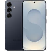 Samsung Galaxy S25 Blueblack smartphone, 6.2-inch display, triple rear cameras, front punch-hole camera, sleek design.