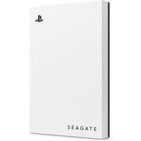 White Seagate Game Drive for PlayStation, 2 TB, with PlayStation logo and Seagate branding on a sleek rectangular design.