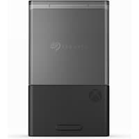 Black and gray Seagate 2TB storage expansion card with Xbox logo and sleek rectangular design.