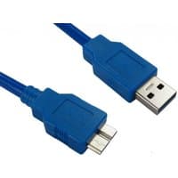 Blue USB 3.2 Gen 1 cable, 0.75m, with USB A and Micro-USB B connectors, by Target