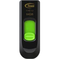 Black and green Team Group C145 USB flash drive, 64 GB, USB Type-A 3.2 Gen 1, with a sliding mechanism.