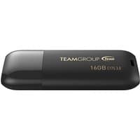 Black Team Group C175 USB flash drive, 16GB, USB Type-A 3.2 Gen 1, with gold lettering on the surface.