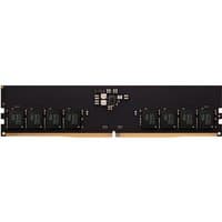 Black Team Group ELITE DDR5 memory module with gold connectors and visible memory chips