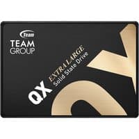 Black Team Group QX 2TB SSD with gold lettering, featuring "Extra Large Solid State Drive" text.