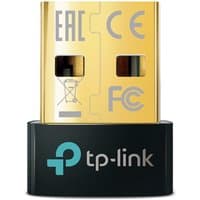 Black and gold TP-Link Bluetooth 5.0 Nano USB Adapter with compact design and TP-Link logo on the black casing.