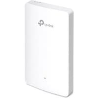 White TP-Link Omada AX3000 Wall Plate WiFi 6 Access Point with sleek rectangular design and TP-Link logo on front.