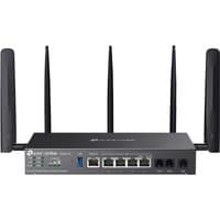Black TP-Link Omada DR3650V-4G router with four antennas, Gigabit Ethernet ports, and dual-band capability.