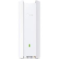 White TP-Link Omada EAP610-Outdoor access point with vertical design and green LED indicator.