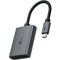 Grey TP-Link UA430C card reader with USB 3.2 Gen 1 Type-C connector and braided cable.