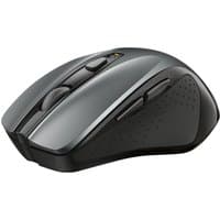 Gray Trust Nito wireless mouse, right-hand design, with side buttons and textured grip, 2200 DPI.