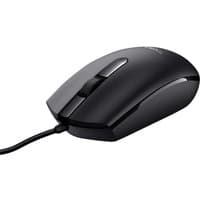 Black Trust TM-101 ambidextrous USB optical mouse with scroll wheel and 1200 DPI sensor.
