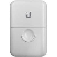 White Ubiquiti ETH-SP-G2 wireless access point accessory with U logo and rounded central indentation.