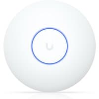 White Ubiquiti U7 Lite wireless access point with circular LED indicator and PoE support.
