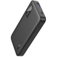 Black Ugreen 10000 mAh power bank with digital display and USB port on the side.