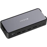 Black and grey Verbatim CDS-15 wired USB Type-C hub with multiple ports, including HDMI and Ethernet.