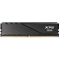 Black XPG LANCER BLADE DDR5 ECC memory module with sleek diagonal grooves and white logo.