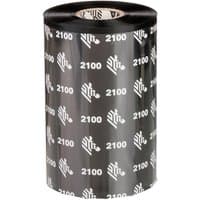 Black Zebra 2100 Wax thermal ribbon, 450m, with white Zebra logo and "2100" printed repeatedly on the surface.