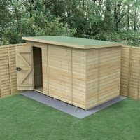 Black interlocking grid panels for a 10x6 plastic shed base kit by ProBASE, designed for stability and drainage.