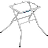 Bosch GTA 600 Professional Saw Stand, silver metal frame with foldable legs and rubber feet.