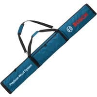 Blue Bosch guide rail carry bag with black straps and red Bosch logo.