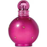 Pink spherical bottle of Britney Spears Fantasy Eau De Parfum 100ml with gold accents and a crystal-adorned neck.