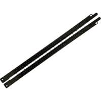 Black Dewalt XR FlexVolt Poroton Blades, 430mm, with serrated edges and dual mounting holes.