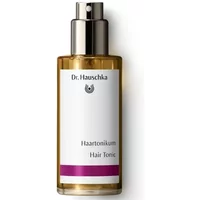 Dr Hauschka Hair Tonic 100ml in clear bottle with white label, silver spray top, and purple accent band.