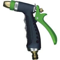 Black and green Draper 3 Pattern Spray Gun with ergonomic grip and brass nozzle.