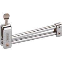 Draper Hose Clamp 20mm, silver metal with two parallel rods and screw mechanism for tightening.