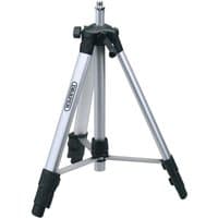 Silver Draper tripod for laser levels with adjustable legs and black plastic joints.