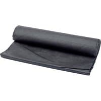 Black Draper WG20/A weed control matting, 20m x 1m, rolled with visible layers and smooth texture.