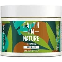Faith in Nature Coconut & Shea Hair Mask 300ml, green and brown label with leaf design, white lid.